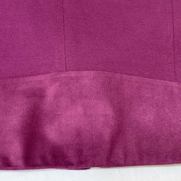 🎁SALE🎁CHICOS PURPLE FAUX LEATHER BOMBER JACKET SZ 12 EUC - Picture 8 of 10